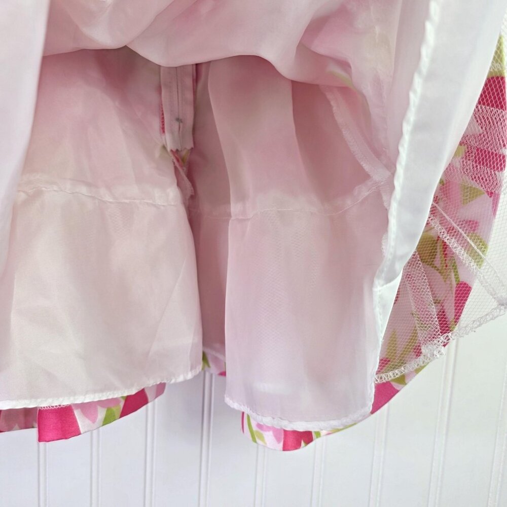 Rare Editions Dress Girls 18M Pink Tulip Floral Fit & Flare Party Spring Easter - Picture 8 of 11